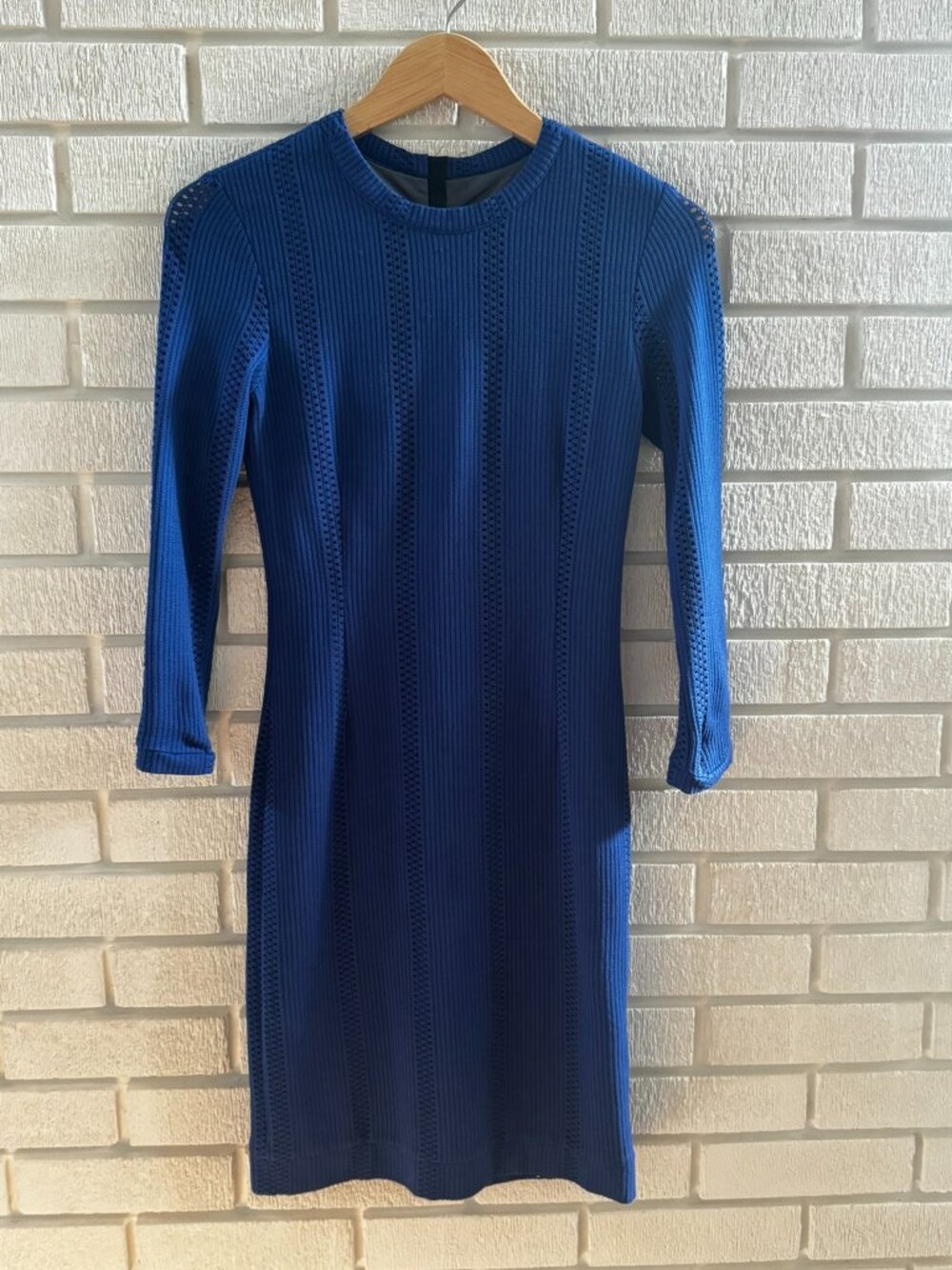 Rag & Bone Elsa Pointelle Knit Dress Royal Blue Size 4